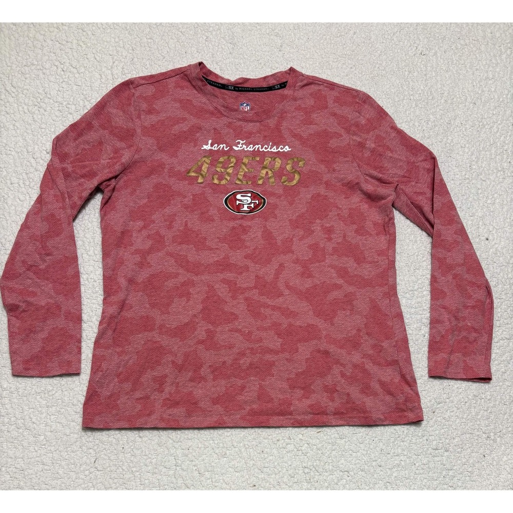 MSX Michael Strahan Mens San Francisco 49ers Long Sleeve Graphic Tee Red XL
